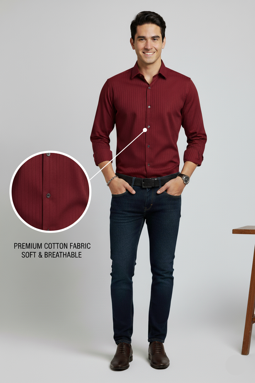 Maroon Formal Shirt